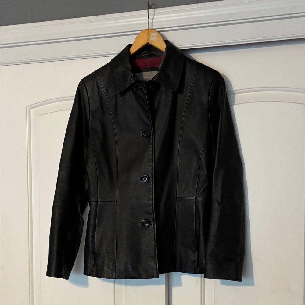 Croft & Barrow Women's Black Leather Jacket